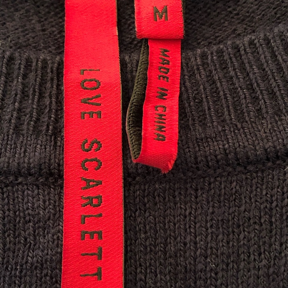 Love Scarlett Navy Asymmetrical Sweater - Picture 7 of 8